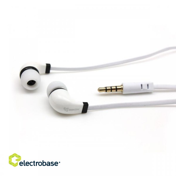 Sbox Stereo Earphones with Microphone EP-038 white image 1