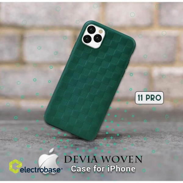 Devia Woven2 Pattern Design Soft Case iPhone 11 Pro Max green image 3