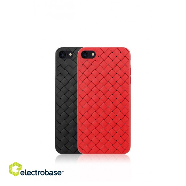 Devia Woven Pattern Design Soft Case iPhone SE2 red фото 2