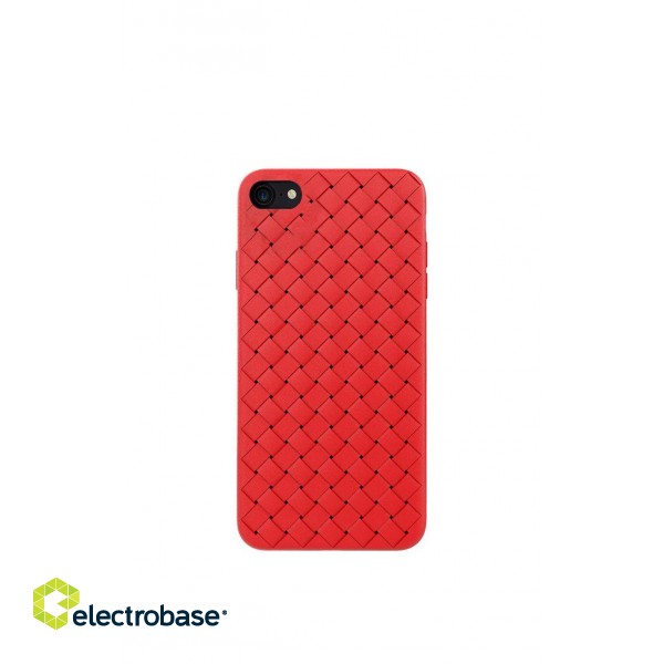 Devia Woven Pattern Design Soft Case iPhone SE2 red image 1