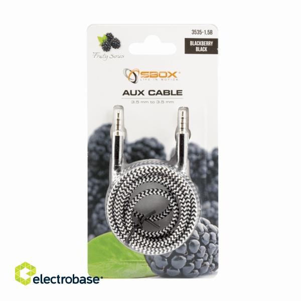 Sbox AUX Cable 3.5mm to 3.5mm blackberry black 3535-1.5B paveikslėlis 2