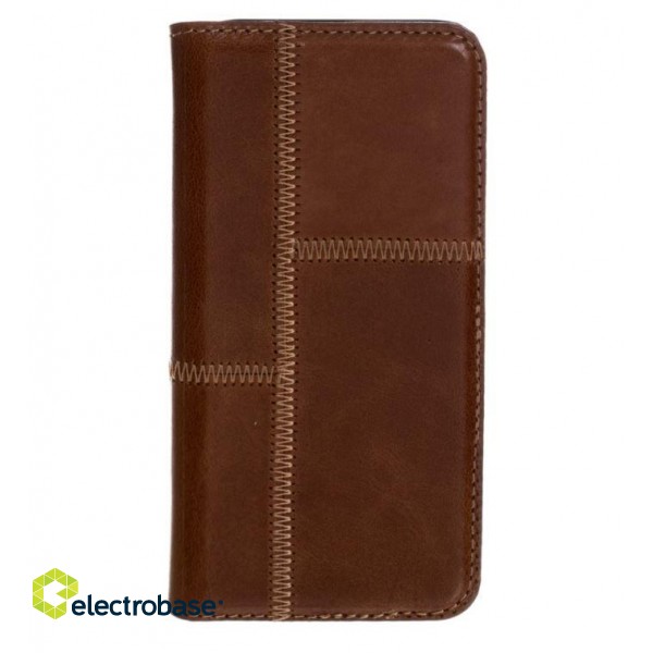 Tellur Book case Patch Genuine Leather for iPhone 7 brown image 2