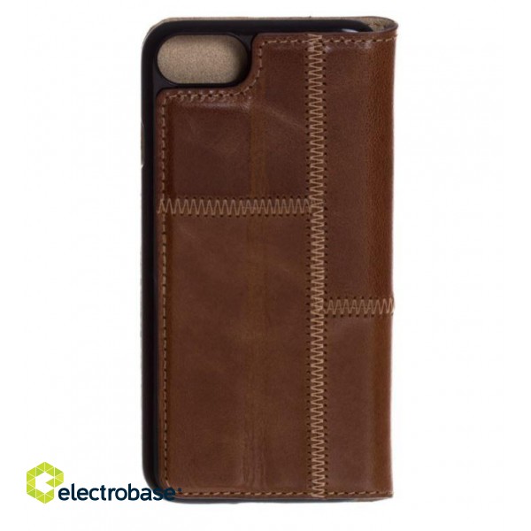 Tellur Book case Patch Genuine Leather for iPhone 7 brown image 3