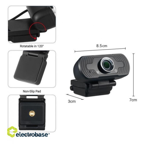 Tellur Full HD webcam 2MP autofocus black image 6