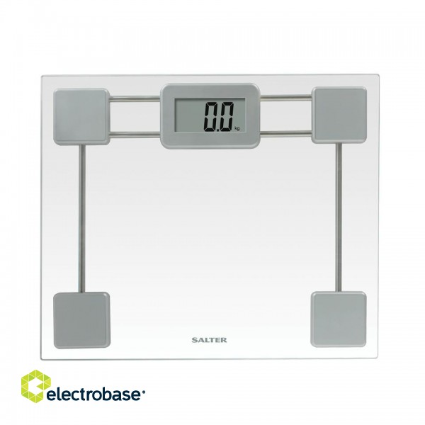 Salter 9081 SV3R Toughened Glass Compact Electronic Bathroom Scale image 1