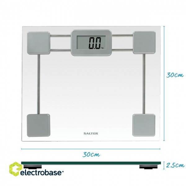 Salter 9081 SV3R Toughened Glass Compact Electronic Bathroom Scale image 6