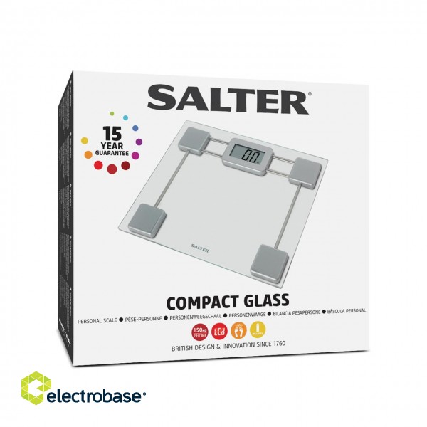 Salter 9081 SV3R Toughened Glass Compact Electronic Bathroom Scale image 7