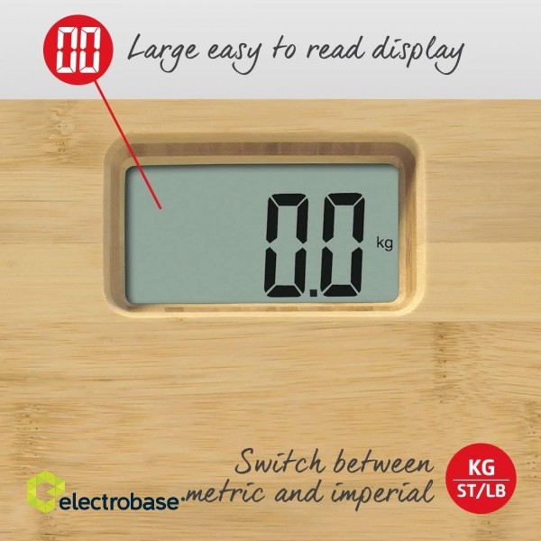 Salter 9086 WD3R Bamboo Electronic Personal Scale image 5