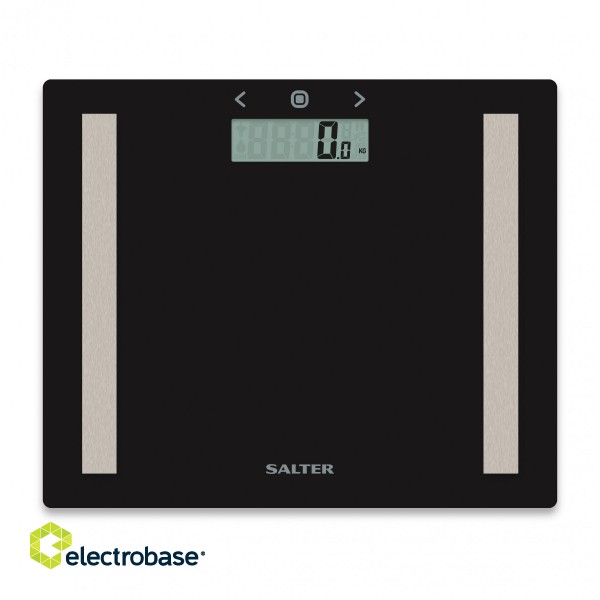 Salter 9113 BK3R Compact Glass Analyser Bathroom Scales - Black image 2