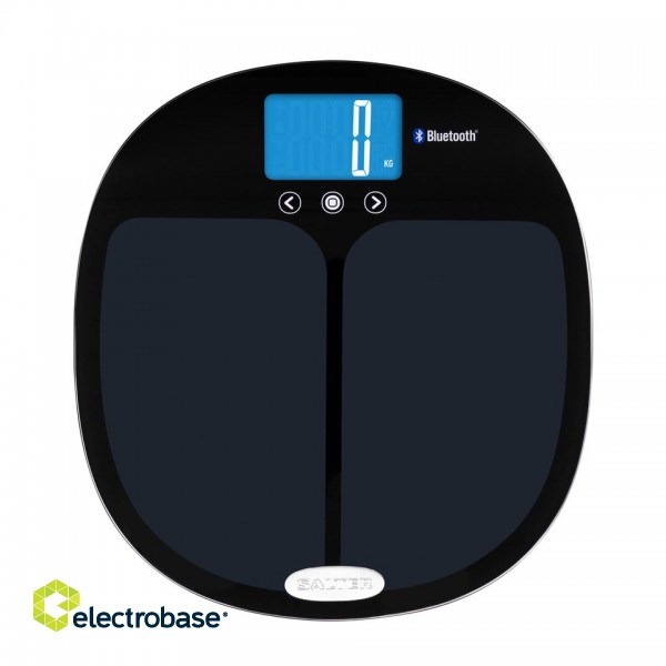 Salter 9192 BK3R Curve Bluetooth Smart Analyser Bathroom Scale black image 1