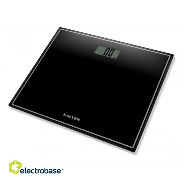 Salter 9207 BK3R Compact Glass Electronic Bathroom Scale - Black image 1