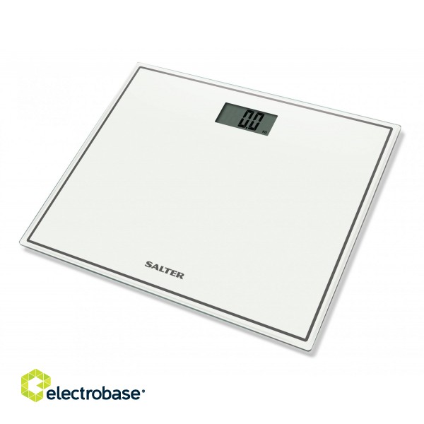 Salter 9207 WH3R Compact Glass Electronic Bathroom Scale - White image 1