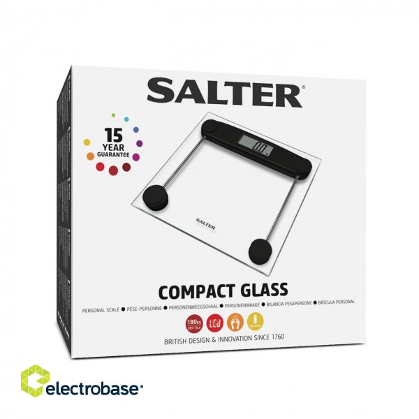 Salter 9208 BK3R Compact Glass Electronic Bathroom Scale paveikslėlis 7