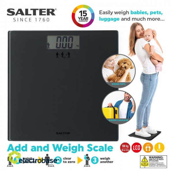 Salter SA00300 GGFEU16 Add and Weigh Scale Black image 3