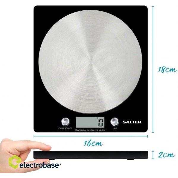 Salter 1036 BKSSDR Disc Electronic Digital Kitchen Scales Black image 3