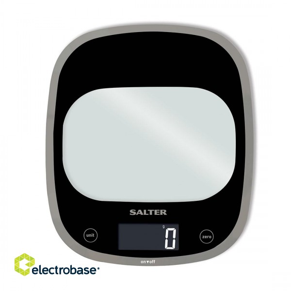 Salter 1050 BKDR Curve Glass Electronic Digital Kitchen Scales paveikslėlis 2