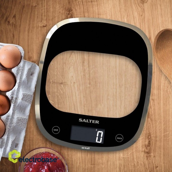 Salter 1050 BKDR Curve Glass Electronic Digital Kitchen Scales paveikslėlis 3