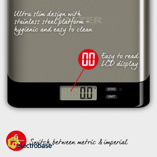 Salter 1052A SSBKDR Arc Pro Stainless Steel Digital Kitchen Scale paveikslėlis 5