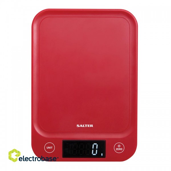 Salter 1067 RDDRA Digital Kitchen Scale, 5kg Capacity red фото 1