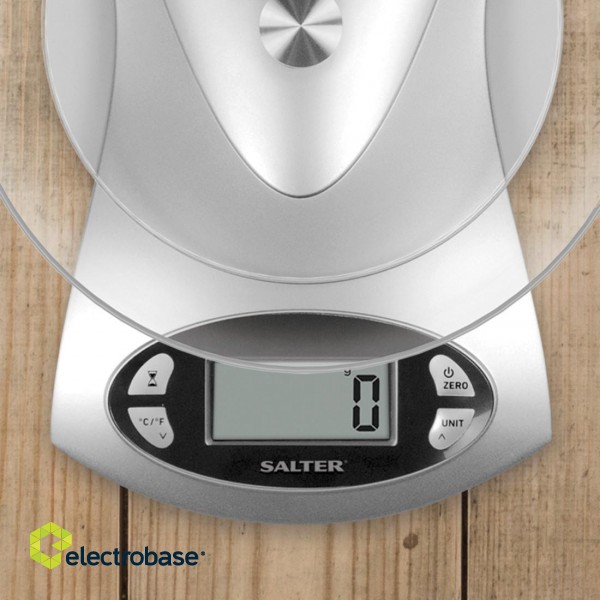Salter 1069 SVDR 5KG Electronic Kitchen Scale - Silver paveikslėlis 2