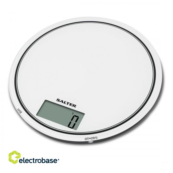 Salter 1080 WHDR12 Mono Electronic Digital Kitchen Scales - White image 1