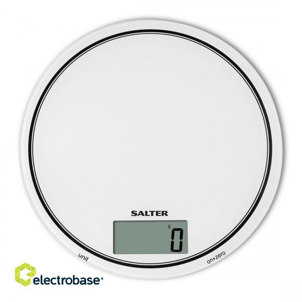 Salter 1080 WHDR12 Mono Electronic Digital Kitchen Scales - White paveikslėlis 2