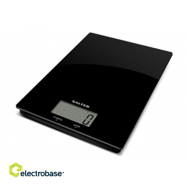 Salter 1170 BKDRCEU16 Ultra Slim Glass Digital Kitchen Scale - Black paveikslėlis 1