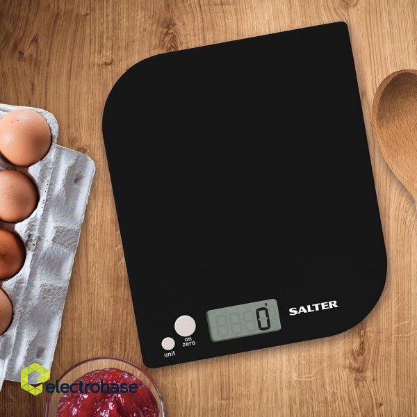Salter 1177 BKWHDR Leaf Electronic Digital Kitchen Scale - Black paveikslėlis 3