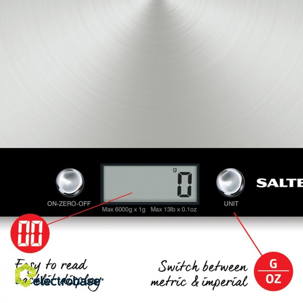 Salter 1241A BKDRCEU16 Evo Electronic Kitchen Scale Black paveikslėlis 7
