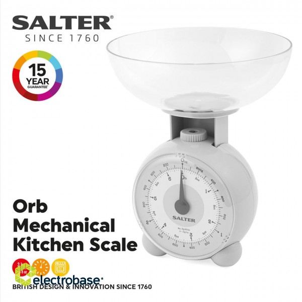 Salter 139 LGFEU16 Orb Kitchen Scale Grey paveikslėlis 2