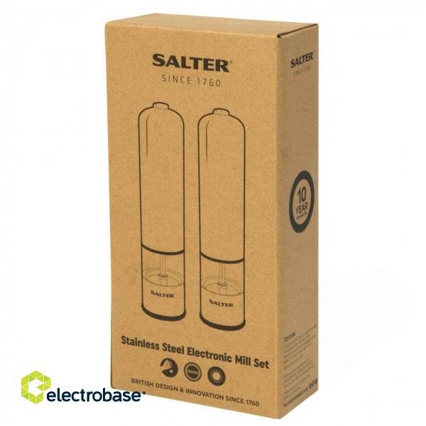 Salter 7722 SSTURA Stainless Steel Electronic Salt & Pepper Mill Set image 6
