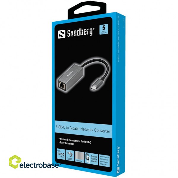 Sandberg 136-04 USB-C Gigabit Network Adapter paveikslėlis 2