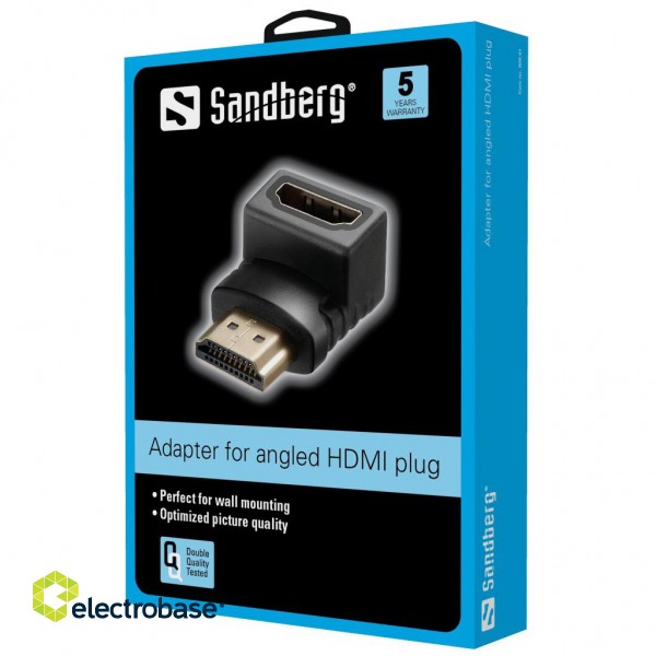 Sandberg 508-61 HDMI 2.0 angled adapter plug paveikslėlis 2