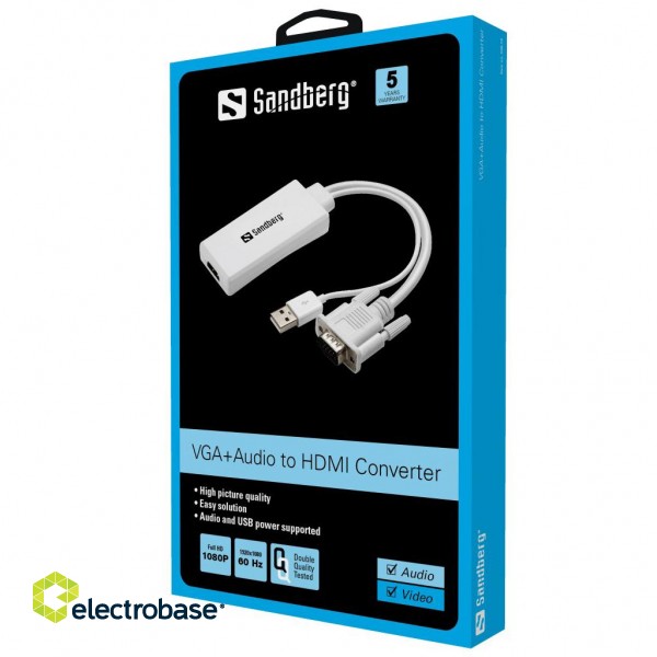 Sandberg 508-78 VGA+Audio to HDMI Converter image 2