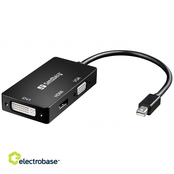 Sandberg 509-12 Adapter MiniDP>HDMI+DVI+VGA paveikslėlis 1