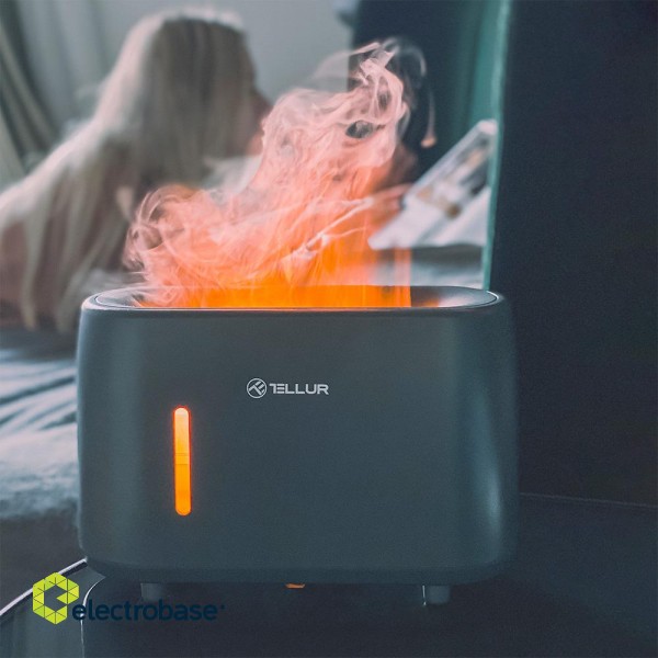 Tellur Flame aroma diffuser 240ml, 12 hours, remote control, grey image 6