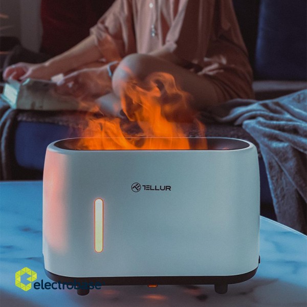 Tellur Flame aroma diffuser 240ml, 12 hours, remote control, white фото 7
