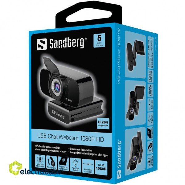 Sandberg 134-15 USB Chat Webcam 1080P HD image 4