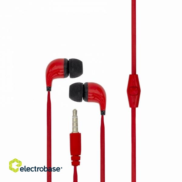 Sbox Stereo Earphones with Microphone EP-038 red image 3