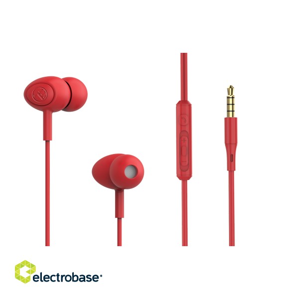 Tellur Basic Gamma wired in-ear headphones red