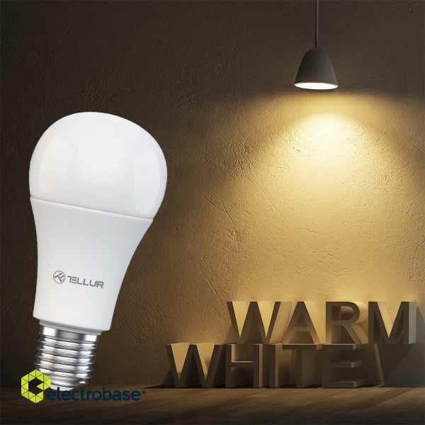 Tellur Smart WiFi Bulb E27, 9W, white/warm, dimmer фото 3