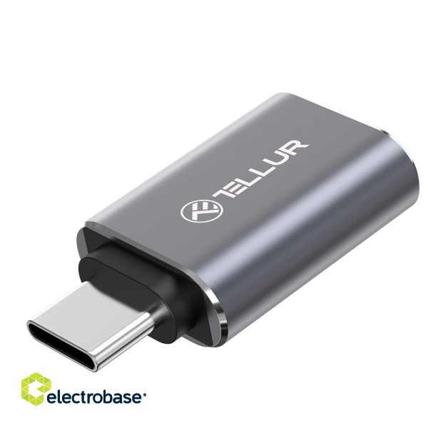 Tellur USB-C to USB-A M/F adapter 10Gbps, 3A aluminum alloy image 2