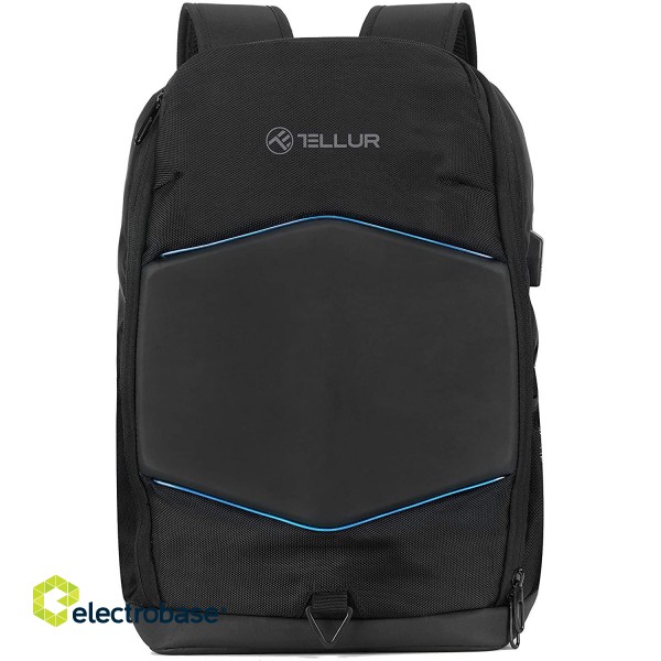 Tellur 15.6 Notebook Backpack Illuminated Strip, USB port, black image 3