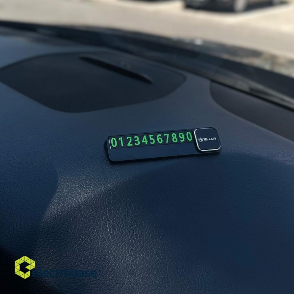 Tellur Basic Temporary car parking phone number card plastic black фото 5