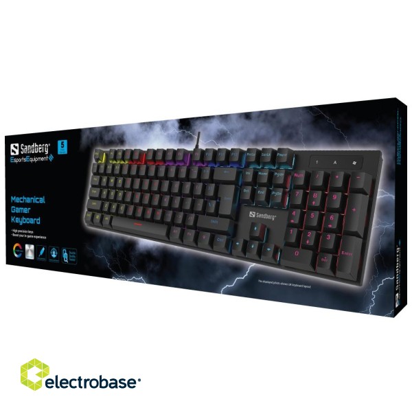 Sandberg 640-30 Mechanical Gamer Keyboard UK paveikslėlis 3