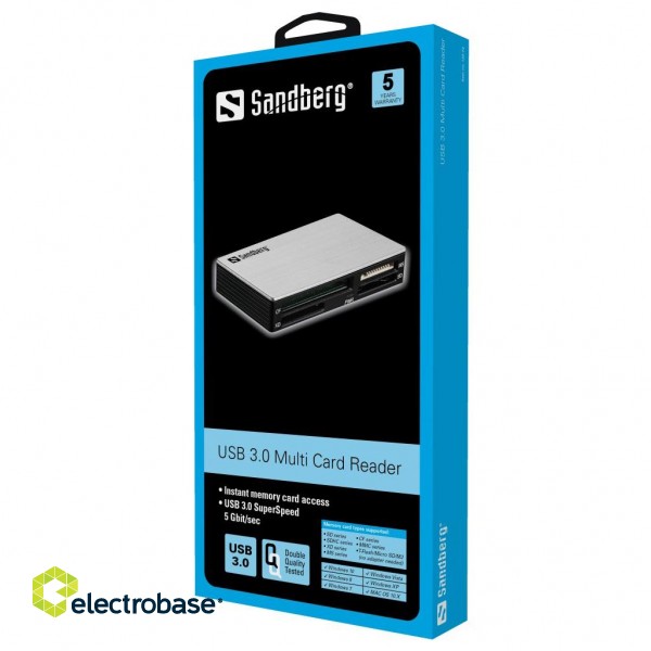 Sandberg 133-73 USB 3.0 Multi Card Reader фото 2
