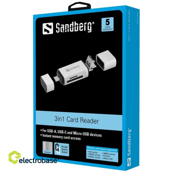 Sandberg 136-28 3 in 1 Card Reader фото 2