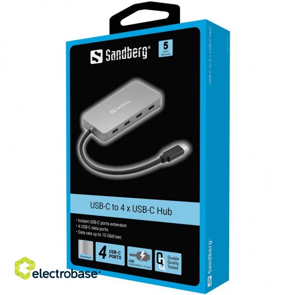 Sandberg 136-41 USB-C to 4 x USB-C Hub image 2