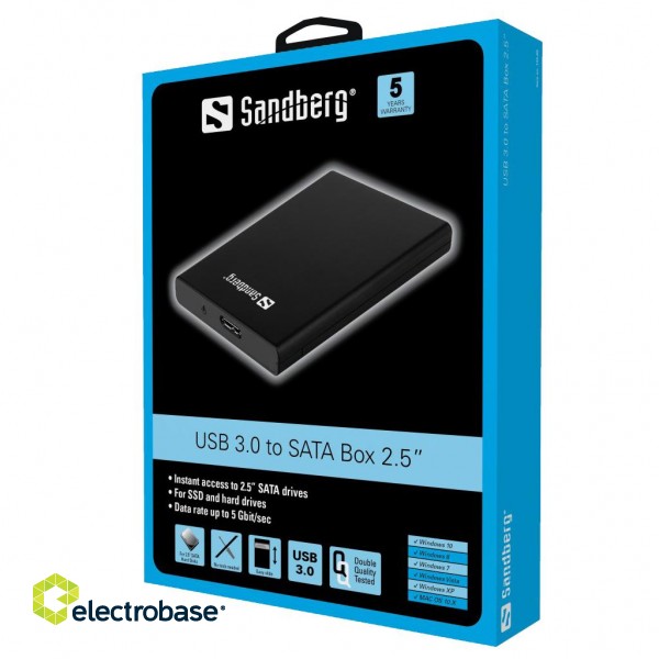 Sandberg 133-89 USB 3.0 to Sata Box 2.5 фото 2