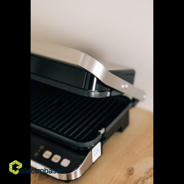 AENO ''Electric Grill EG1: 2000W, 3 heating modes - Upper Grill, Lower Grill, Both Grills  Defrost, Max opening angle -180°, Temperature regulation, Timer, Removable double-sided plates, Plate size 320*220mm'' фото 7